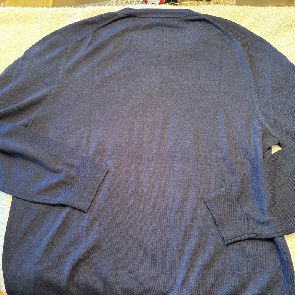 Banana Republic Men's Deep Blue Merino 100% WOOL Sweater | - Picture 12 of 12